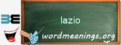 WordMeaning blackboard for lazio